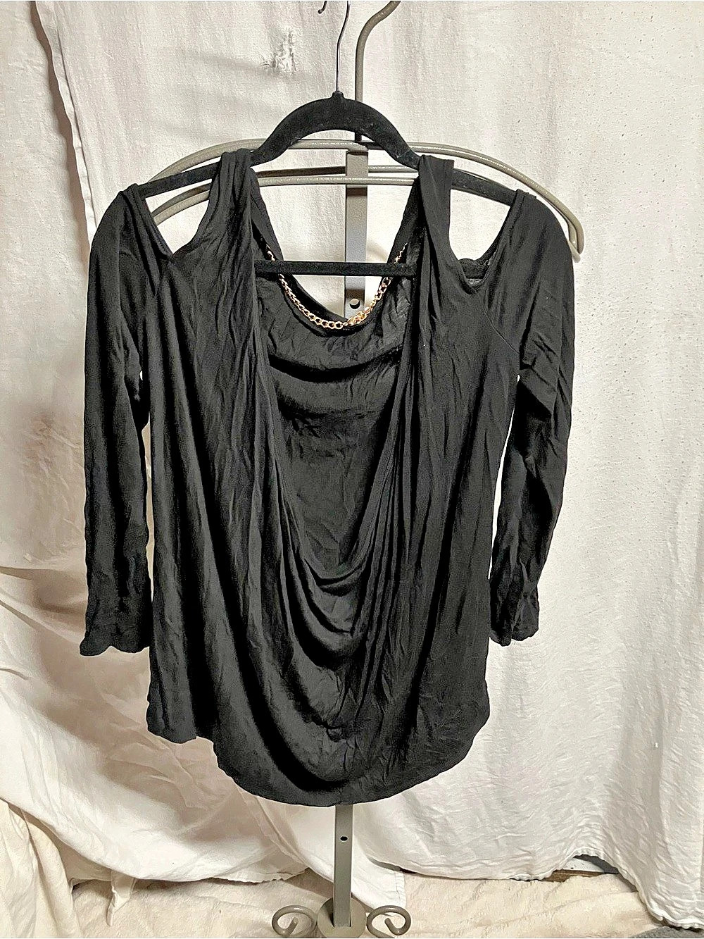 Michael Kors Cold Shoulder Chain Neck Top Black - no tags , idk size or brand?